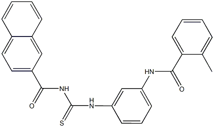 2-methyl-N-(3-{[(2-naphthoylamino)carbothioyl]amino}phenyl)benzamide Struktur