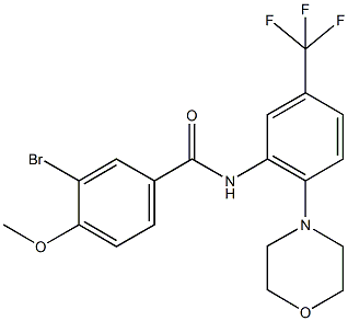 3-bromo-4-methoxy-N-[2-(4-morpholinyl)-5-(trifluoromethyl)phenyl]benzamide Struktur