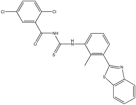 N-[3-(1,3-benzothiazol-2-yl)-2-methylphenyl]-N'-(2,5-dichlorobenzoyl)thiourea Struktur