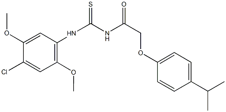 N-(4-chloro-2,5-dimethoxyphenyl)-N'-[(4-isopropylphenoxy)acetyl]thiourea Struktur