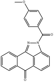 2-(4-methoxybenzoyl)dibenzo[cd,g]indazol-6(2H)-one Struktur