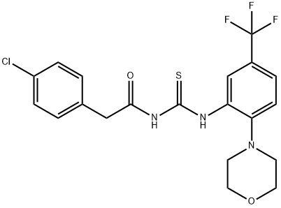 N-[(4-chlorophenyl)acetyl]-N'-[2-morpholin-4-yl-5-(trifluoromethyl)phenyl]thiourea Struktur