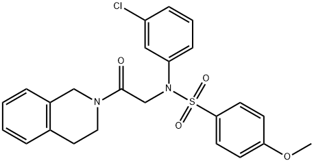 N-(3-chlorophenyl)-N-[2-(3,4-dihydro-2(1H)-isoquinolinyl)-2-oxoethyl]-4-methoxybenzenesulfonamide Struktur