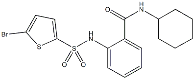 2-{[(5-bromo-2-thienyl)sulfonyl]amino}-N-cyclohexylbenzamide Struktur