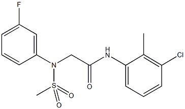 N-(3-chloro-2-methylphenyl)-2-[3-fluoro(methylsulfonyl)anilino]acetamide Struktur