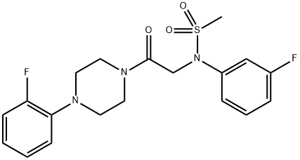 N-(3-fluorophenyl)-N-{2-[4-(2-fluorophenyl)-1-piperazinyl]-2-oxoethyl}methanesulfonamide Struktur