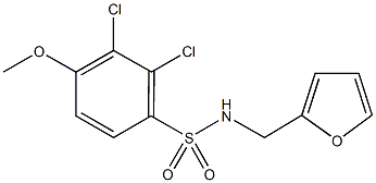 2,3-dichloro-N-(2-furylmethyl)-4-methoxybenzenesulfonamide Struktur