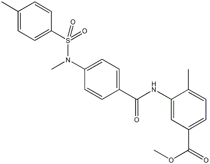 methyl 4-methyl-3-[(4-{methyl[(4-methylphenyl)sulfonyl]amino}benzoyl)amino]benzoate Struktur