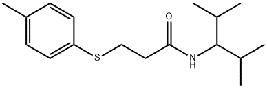 N-(1-isopropyl-2-methylpropyl)-3-[(4-methylphenyl)sulfanyl]propanamide Struktur