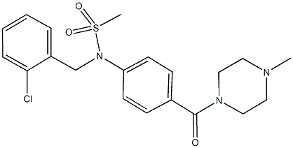 N-(2-chlorobenzyl)-N-{4-[(4-methyl-1-piperazinyl)carbonyl]phenyl}methanesulfonamide Struktur