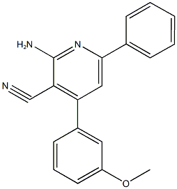 2-amino-4-(3-methoxyphenyl)-6-phenylnicotinonitrile Struktur