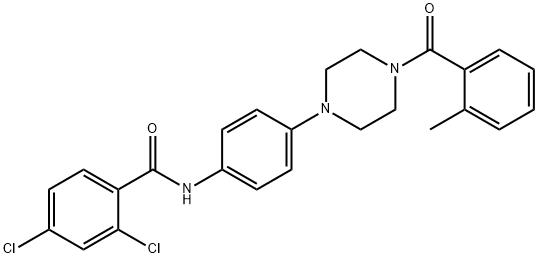 2,4-dichloro-N-{4-[4-(2-methylbenzoyl)-1-piperazinyl]phenyl}benzamide Struktur