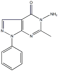 5-amino-6-methyl-1-phenyl-1,5-dihydro-4H-pyrazolo[3,4-d]pyrimidin-4-one Struktur