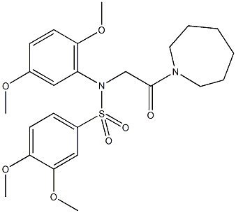 N-[2-(1-azepanyl)-2-oxoethyl]-N-(2,5-dimethoxyphenyl)-3,4-dimethoxybenzenesulfonamide Struktur