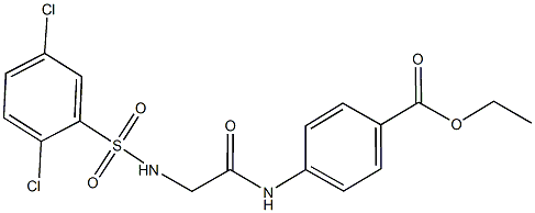 ethyl 4-[({[(2,5-dichlorophenyl)sulfonyl]amino}acetyl)amino]benzoate Struktur