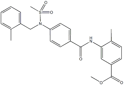 methyl 4-methyl-3-({4-[(2-methylbenzyl)(methylsulfonyl)amino]benzoyl}amino)benzoate Struktur