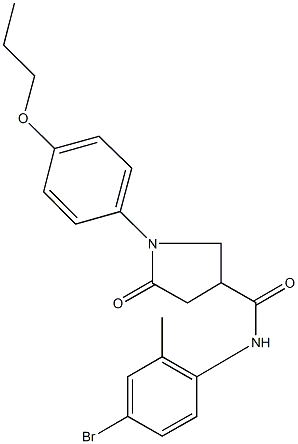 N-(4-bromo-2-methylphenyl)-5-oxo-1-(4-propoxyphenyl)-3-pyrrolidinecarboxamide Struktur