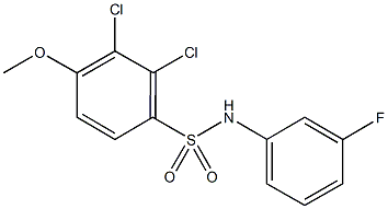 2,3-dichloro-N-(3-fluorophenyl)-4-methoxybenzenesulfonamide Struktur