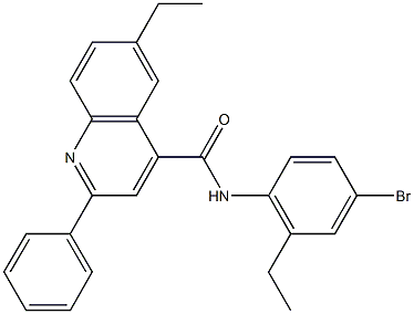 N-(4-bromo-2-ethylphenyl)-6-ethyl-2-phenyl-4-quinolinecarboxamide Struktur