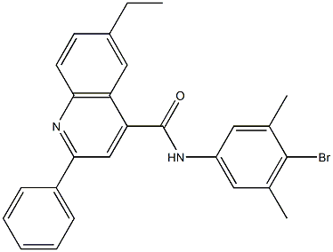 N-(4-bromo-3,5-dimethylphenyl)-6-ethyl-2-phenyl-4-quinolinecarboxamide Struktur