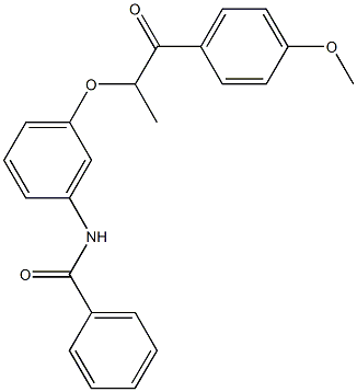 N-{3-[2-(4-methoxyphenyl)-1-methyl-2-oxoethoxy]phenyl}benzamide Struktur