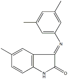 3-[(3,5-dimethylphenyl)imino]-5-methyl-1,3-dihydro-2H-indol-2-one Struktur