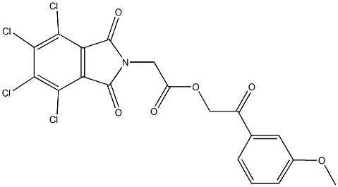 2-(3-methoxyphenyl)-2-oxoethyl (4,5,6,7-tetrachloro-1,3-dioxo-1,3-dihydro-2H-isoindol-2-yl)acetate Struktur