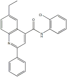 N-(2-chlorophenyl)-6-ethyl-2-phenyl-4-quinolinecarboxamide Struktur