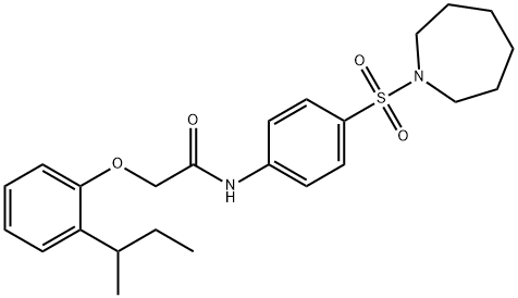 N-[4-(1-azepanylsulfonyl)phenyl]-2-(2-sec-butylphenoxy)acetamide Struktur