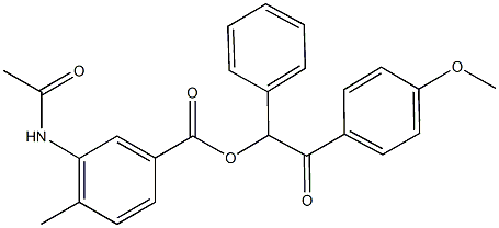 2-(4-methoxyphenyl)-2-oxo-1-phenylethyl 3-(acetylamino)-4-methylbenzoate Struktur