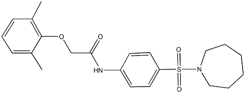 N-[4-(1-azepanylsulfonyl)phenyl]-2-(2,6-dimethylphenoxy)acetamide Struktur