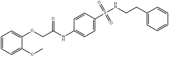 2-(2-methoxyphenoxy)-N-(4-{[(2-phenylethyl)amino]sulfonyl}phenyl)acetamide Struktur