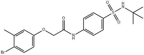 2-(4-bromo-3-methylphenoxy)-N-{4-[(tert-butylamino)sulfonyl]phenyl}acetamide Struktur