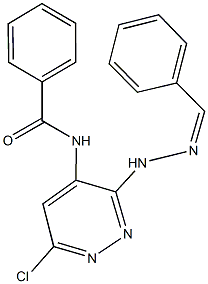 N-[3-(2-benzylidenehydrazino)-6-chloro-4-pyridazinyl]benzamide Struktur