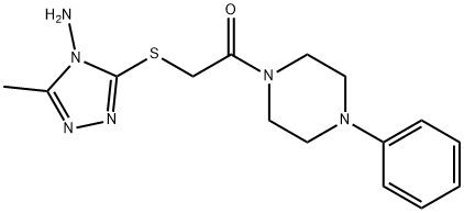 3-methyl-5-{[2-oxo-2-(4-phenyl-1-piperazinyl)ethyl]sulfanyl}-4H-1,2,4-triazol-4-ylamine Struktur