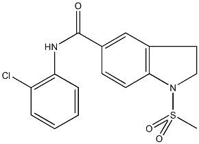 N-(2-chlorophenyl)-1-(methylsulfonyl)-5-indolinecarboxamide Struktur