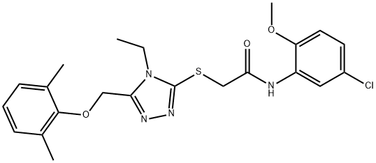 N-(5-chloro-2-methoxyphenyl)-2-({5-[(2,6-dimethylphenoxy)methyl]-4-ethyl-4H-1,2,4-triazol-3-yl}sulfanyl)acetamide Struktur