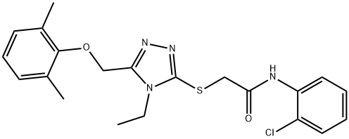 N-(2-chlorophenyl)-2-({5-[(2,6-dimethylphenoxy)methyl]-4-ethyl-4H-1,2,4-triazol-3-yl}sulfanyl)acetamide Struktur