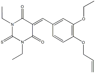 5-[4-(allyloxy)-3-ethoxybenzylidene]-1,3-diethyl-2-thioxodihydro-4,6(1H,5H)-pyrimidinedione Struktur