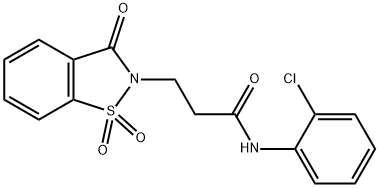 N-(2-chlorophenyl)-3-(1,1-dioxido-3-oxo-1,2-benzisothiazol-2(3H)-yl)propanamide Struktur