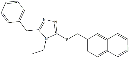 5-benzyl-4-ethyl-4H-1,2,4-triazol-3-yl 2-naphthylmethyl sulfide Struktur