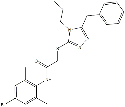 2-[(5-benzyl-4-propyl-4H-1,2,4-triazol-3-yl)sulfanyl]-N-(4-bromo-2,6-dimethylphenyl)acetamide Struktur