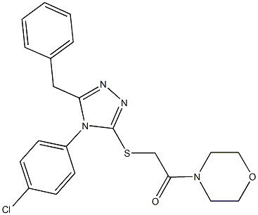 5-benzyl-4-(4-chlorophenyl)-4H-1,2,4-triazol-3-yl 2-(4-morpholinyl)-2-oxoethyl sulfide Struktur