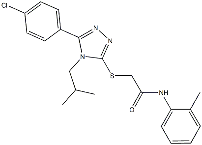 2-{[5-(4-chlorophenyl)-4-isobutyl-4H-1,2,4-triazol-3-yl]sulfanyl}-N-(2-methylphenyl)acetamide Struktur