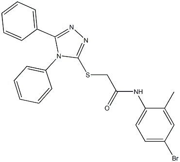 N-(4-bromo-2-methylphenyl)-2-[(4,5-diphenyl-4H-1,2,4-triazol-3-yl)sulfanyl]acetamide Struktur