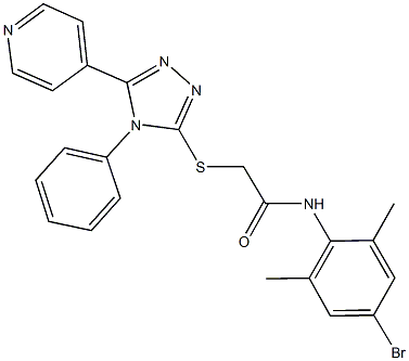 N-(4-bromo-2,6-dimethylphenyl)-2-{[4-phenyl-5-(4-pyridinyl)-4H-1,2,4-triazol-3-yl]sulfanyl}acetamide Struktur