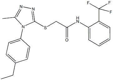 2-{[4-(4-ethylphenyl)-5-methyl-4H-1,2,4-triazol-3-yl]sulfanyl}-N-[2-(trifluoromethyl)phenyl]acetamide Struktur