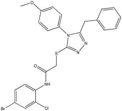 2-{[5-benzyl-4-(4-methoxyphenyl)-4H-1,2,4-triazol-3-yl]sulfanyl}-N-(4-bromo-2-chlorophenyl)acetamide Struktur