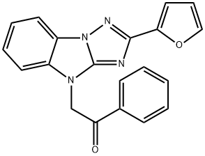 2-[2-(2-furyl)-4H-[1,2,4]triazolo[1,5-a]benzimidazol-4-yl]-1-phenylethanone Struktur