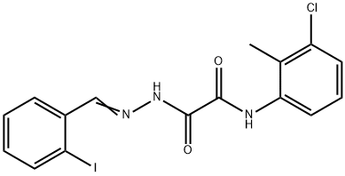 N-(3-chloro-2-methylphenyl)-2-[2-(2-iodobenzylidene)hydrazino]-2-oxoacetamide Struktur